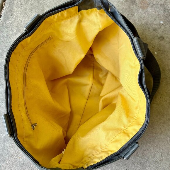 Baggallini Tote Bag Gray with Yellow Interior Work Travel - Picture 3 of 4